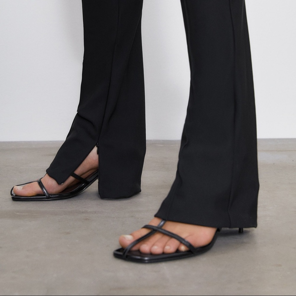 Zara black pants with slit - Picture 3 of 7